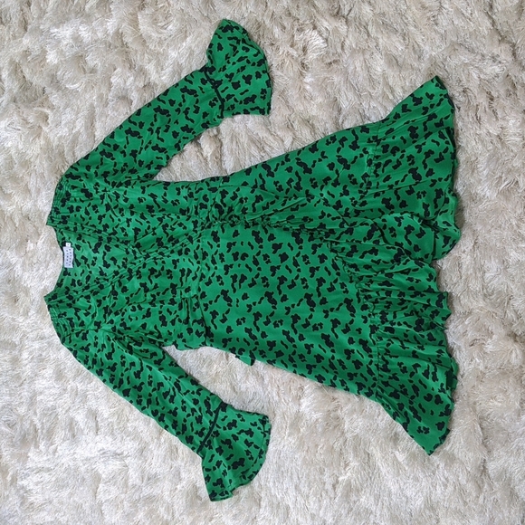 Tanya Taylor Nomi Green Silk Wrap Dress 4 - Picture 5 of 11